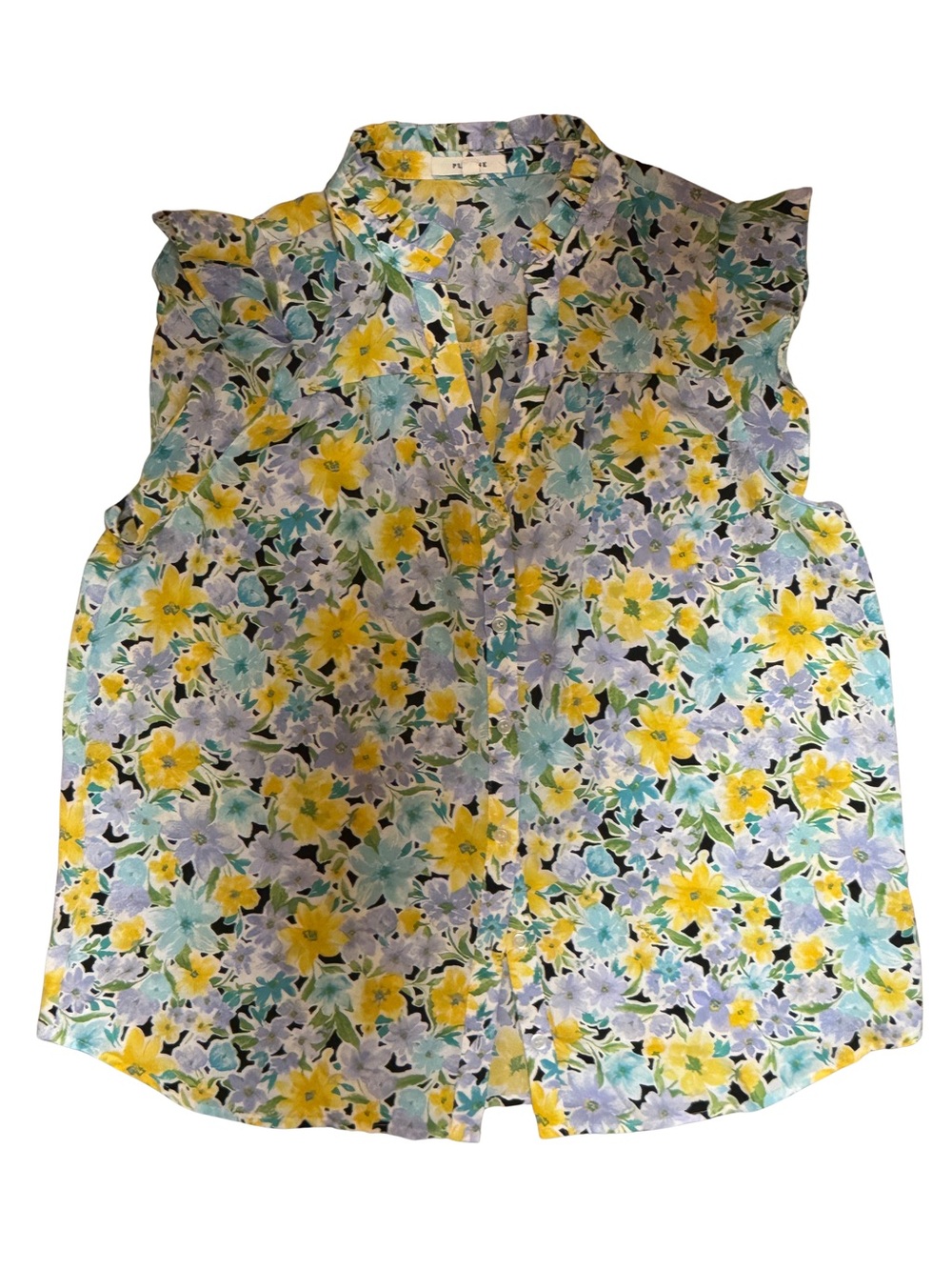 Pleione Floral Tank Top in Yellow, Mint & Lavender